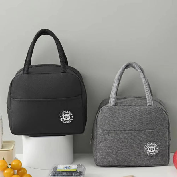 Insulated Lunch Bag Oxford Cloth Lunch Bag Insulated Lunch Box Bag with Leakproof Aluminium Foil Lining Mouth Zipper for Commute
