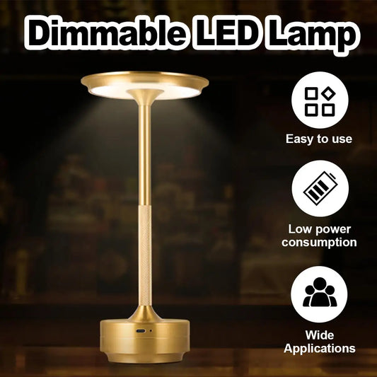 3 Color Table Lamp Black Led Rechargeable Usbc Silver Usb Gold Night Touch Dimmable Touch Control Eye Protected Bedside Aluminum