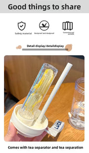 Large Capacity Stylish Plastic Water Cup Portable Student Water Bottle Women's Favorite Ins Trendy Travel Companion Cup