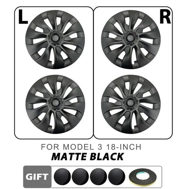 4PCS Hub Cap Performance Replacement Wheel Cap Automobile Full Rim Cover Accessories for Tesla Model 3 18 Inch Hubcap 2018-2023