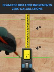 Laser Tape Measure 100M Professional Laser Distance Meter with Instant Digital Readout, Green Laser Line Marking