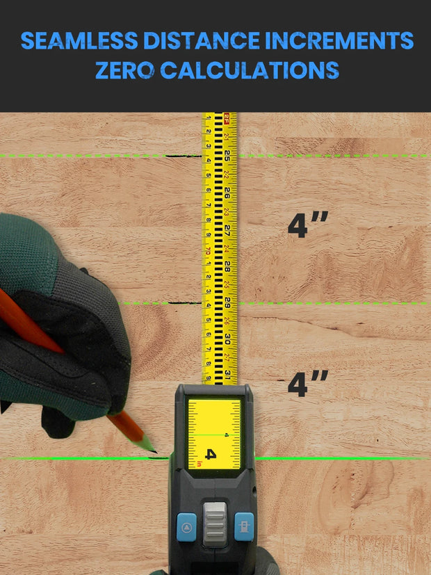 Laser Tape Measure 100M Professional Laser Distance Meter with Instant Digital Readout, Green Laser Line Marking