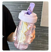 Large Capacity Stylish Plastic Water Cup Portable Student Water Bottle Women's Favorite Ins Trendy Travel Companion Cup