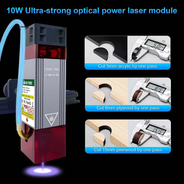 LASER TREE 20w 40W 80W Laser Module 450nm Laser Head Blue Laser for Cnc Laser Engraving Cutting Machine WoodWorking DIY Tools