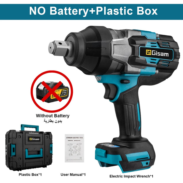 Gisam 3100N.M High Torque Brushless Electric Impact Wrench 3/4 inch Cordless Electric Wrench Tools For Makita 18V Battery Pin