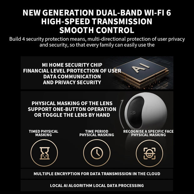 Xiaomi Smart Camera C700 4K 8 Megapixels 360° Panorama Dual-band Wi-Fi 6 AI Human Detection Pet Detection Home Security CN