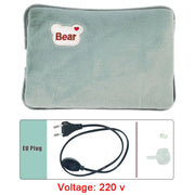 Electric Hot Water Bag Soft Winter Hand Warmer Reusable Hot Water Bottle EU Plug Rechargeable Warm Hand Pocket