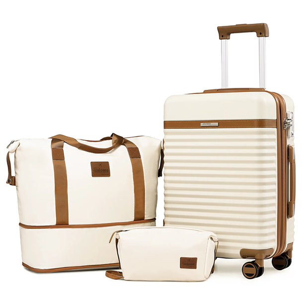 Travel Luggage Suitcase Set, Expandable Lightweight Carry on Suitcase with Duffel Bag,Toiletry Bag,TSA Lock,Spinner Wheels