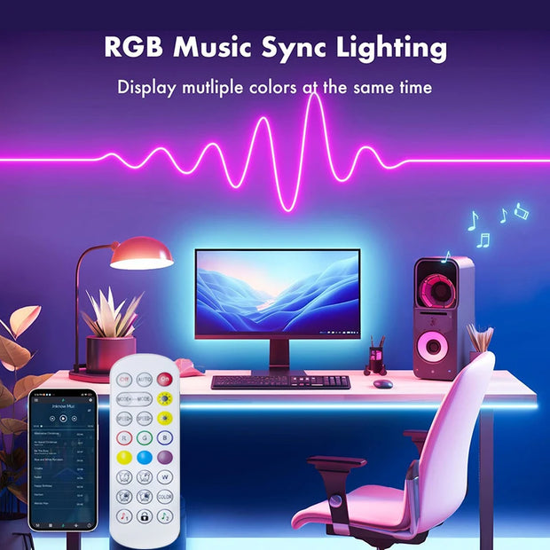 TUYA Neon LED Strip Lights 5V 84LEDs/M Silicone Neon Rope Light with Alexa Wifi APP Control Music Sync RGB Strip Tape for Room