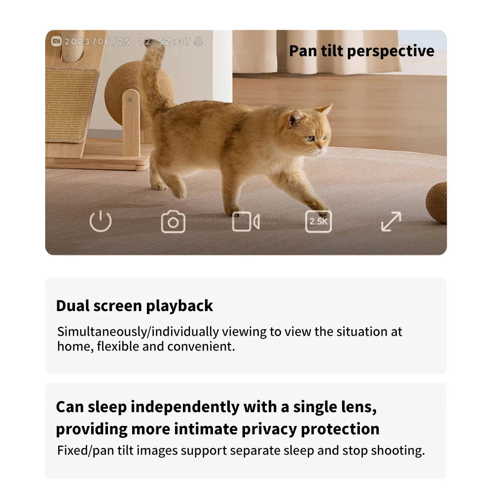 Xiaomi C500 Smart Camera Dual Lens PTZ 360° Pets&Facial Detection 4 Million pixels Full Color Night Vision WiFi 6 For MiHome app