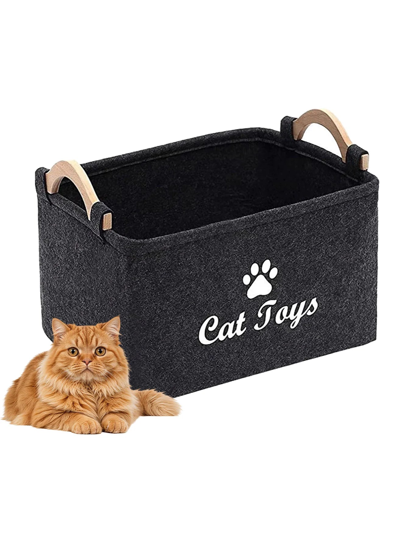 Felt Pet Toy Box Cat and Dog Toy Storage Box Pet Box Toy Storage Box, Suitable for Organizing Pet Supplies Collar Accessories