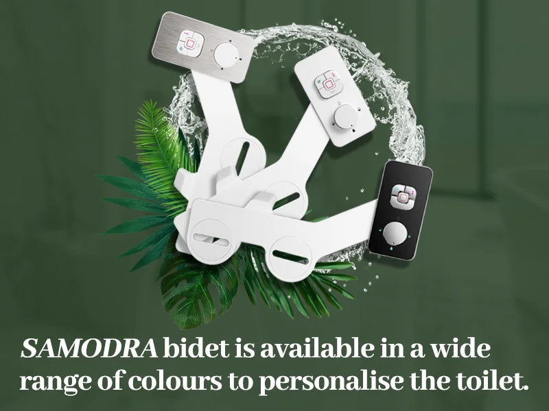Samodra Toilet Bidet Shower Ultra-thin Bidet Toilet Seat Attachment Non-electric Bidet sprayer Dual Nozzles Frontal & Rear Wash