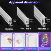 24V RGB Neon LED Strip Light Waterproof Neon Strip Music Sync Bluetooth App and Remote Control for Room Outdoors Decor Lighting