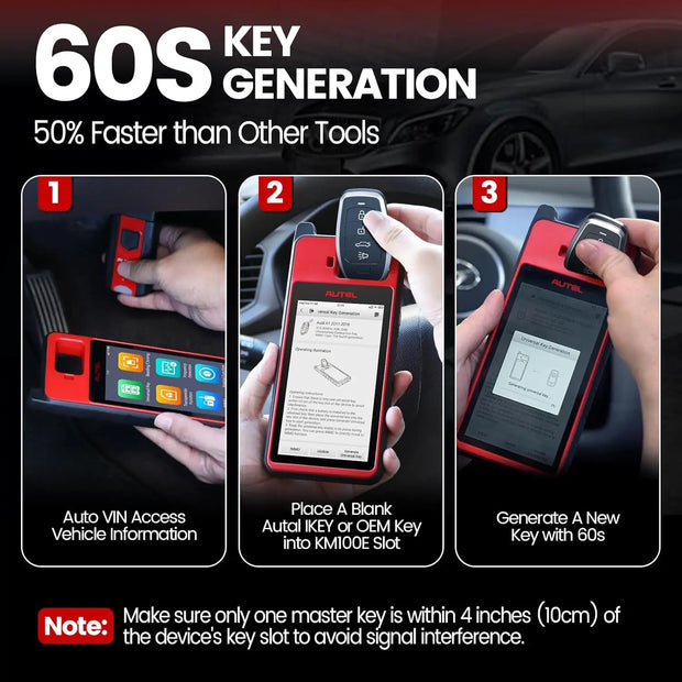 Autel MaxiIM KM100 Key Fob Programming Immobilizer Tool 2PCS Autel IKEY for 60s Key Generation OBD IMMO Key Learning on 99% Car