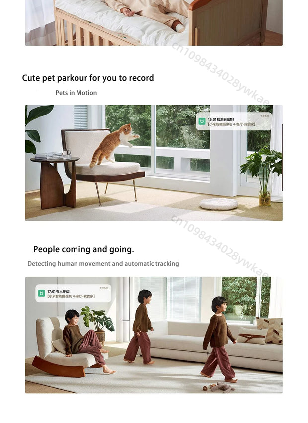 XIAOMI Smart Camera 4 8MP 4K UHD Indoor Monitoring Remote 360-degree No-dead-angle Night Vision Network Home Camera