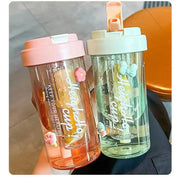 Large Capacity Stylish Plastic Water Cup Portable Student Water Bottle Women's Favorite Ins Trendy Travel Companion Cup