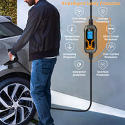 feyree EV Charger Type2 7KW 32A EVSE Portable Charging Box CEE Male Plug Type1 GB/T Cord 5M Charging Cable for Electric Vehicle