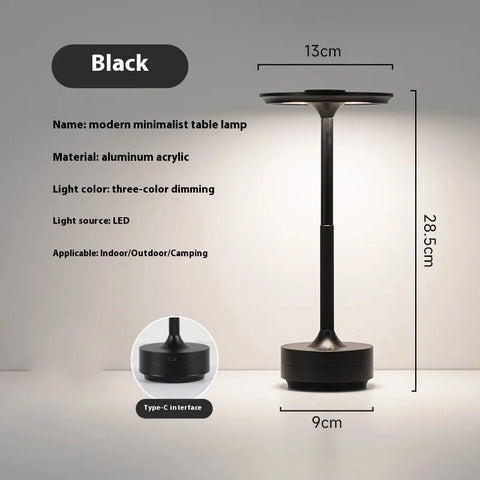 Wireless Simple Decorative Table Lamp Infinitely Dimmable Atmosphere Classic Retro Portable Rechargeable Touch Desk Lamp