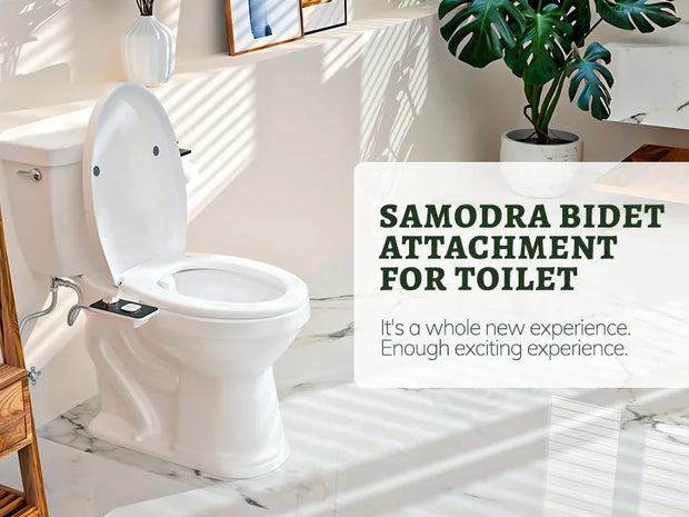 Samodra Toilet Bidet Shower Ultra-thin Bidet Toilet Seat Attachment Non-electric Bidet sprayer Dual Nozzles Frontal & Rear Wash