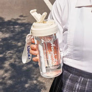 600ML Water Cup Handy Sports Water Bottle Food Grade Material Tea Partition Water Cup Female Straw Summer Portable Bottle