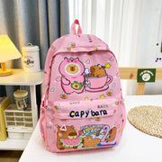 Cute Large Capacity Capybara Backpack Breathable Cartoon Student Schoolbag Nylon Ultra-light Book Bag