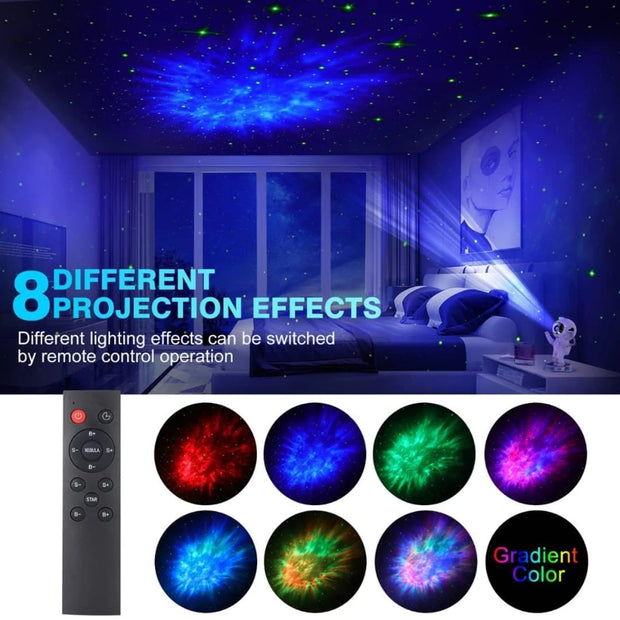 Pink Astronaut Galaxy Nebula Star Projector with Timer Remote Control 360° Adjustable Starry Night Light Kids Room Home Decor