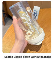 Large Capacity Stylish Plastic Water Cup Portable Student Water Bottle Women's Favorite Ins Trendy Travel Companion Cup