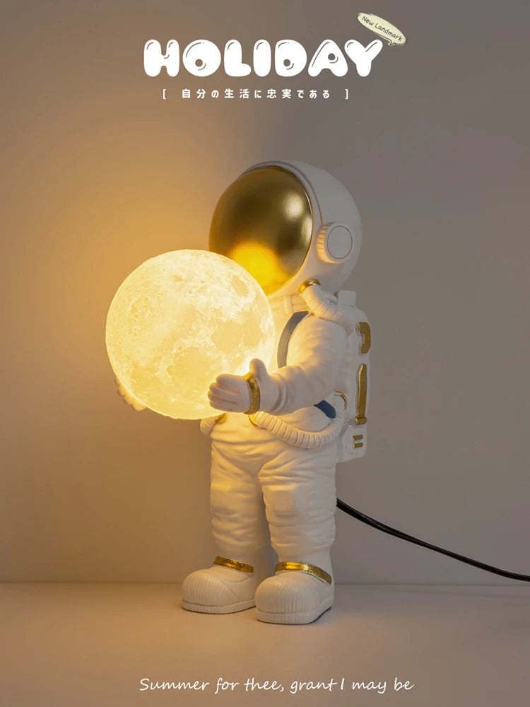 Astronaut Table Lamp Creative Astronaut LED Children's Room Bedroom Bedside Living Room Moon Wall Lamp Boy Planet Night Lamp
