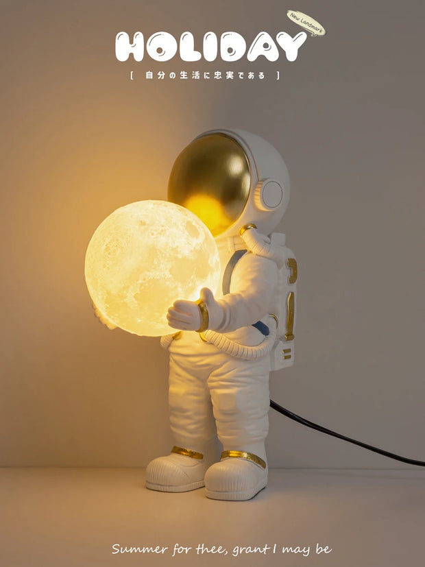 Astronaut Table Lamp Creative Astronaut LED Children's Room Bedroom Bedside Living Room Moon Wall Lamp Boy Planet Night Lamp