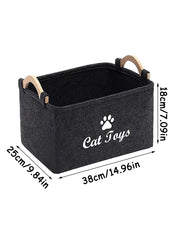 Felt Pet Toy Box Cat and Dog Toy Storage Box Pet Box Toy Storage Box, Suitable for Organizing Pet Supplies Collar Accessories