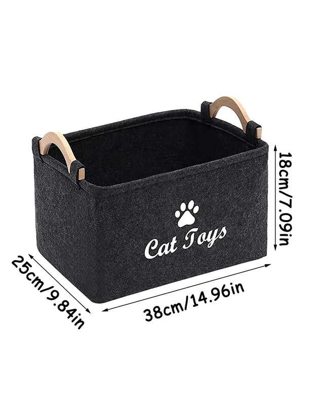 Felt Pet Toy Box Cat and Dog Toy Storage Box Pet Box Toy Storage Box, Suitable for Organizing Pet Supplies Collar Accessories