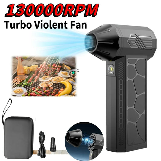 Mini Turbo Jet Fan 130000 RPM Strong Winds 50m/s Turbo Violent Fan Powerful Blower Handheld Duct Fan Air Duster Blower