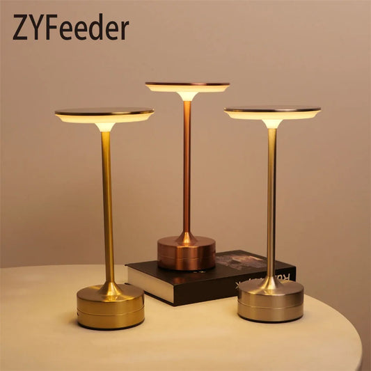 LED Wireless Charging I-shaped lamp Table Lamp Rechargeable Reading Light USB Rechargeable Touch Three-tone Desk Light No Plug