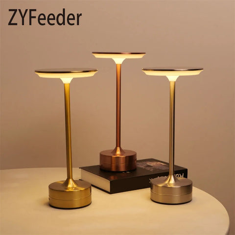LED Wireless Charging I-shaped lamp Table Lamp Rechargeable Reading Light USB Rechargeable Touch Three-tone Desk Light No Plug