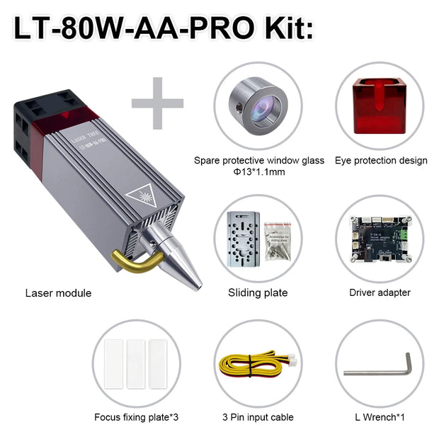 LASER TREE 20w 40W 80W Laser Module 450nm Laser Head Blue Laser for Cnc Laser Engraving Cutting Machine WoodWorking DIY Tools