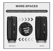 KONO Hard Case Expandable 4 Roll TSA Lock Lightweight hand luggage 55cm Medium 65cm Large 75cm Trolley