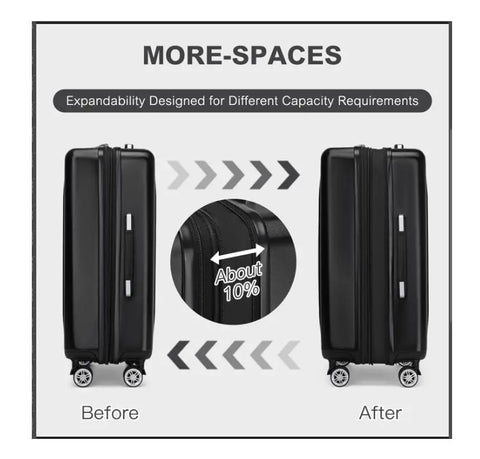 KONO Hard Case Expandable 4 Roll TSA Lock Lightweight hand luggage 55cm Medium 65cm Large 75cm Trolley