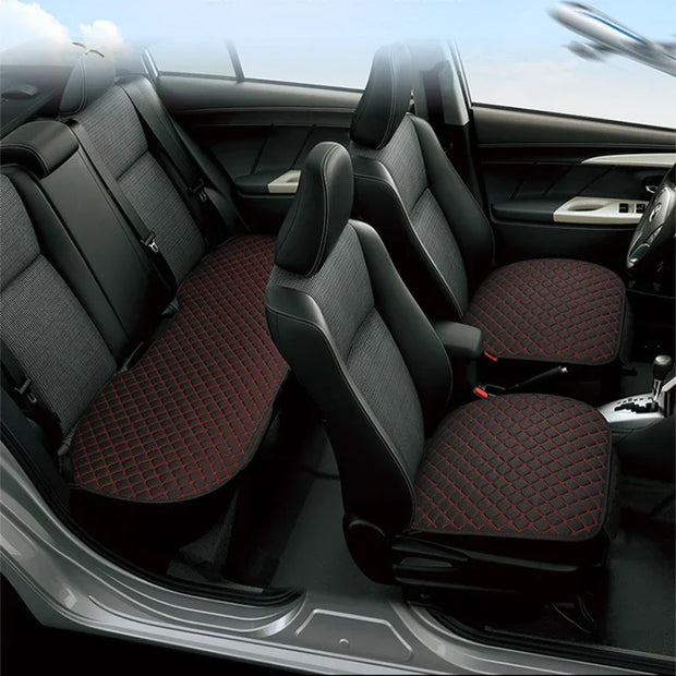 Universal Car Seat Cover Protector Linen Front Rear Back Flax Summer Cushion Pad Mat Sedan Suv Pick-up Car Interior Accessories