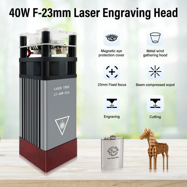 LASER TREE 20w 40W 80W Laser Module 450nm Laser Head Blue Laser for Cnc Laser Engraving Cutting Machine WoodWorking DIY Tools