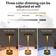 Wireless Simple Decorative Table Lamp Infinitely Dimmable Atmosphere Classic Retro Portable Rechargeable Touch Desk Lamp