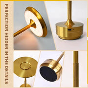 A92P Wireless LED Table Lamp Restaurant Bar Lamp Dimming Atmosphere Portable Charging Touch Read Lamp Bedroom Decor Light Gold